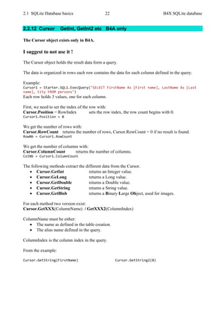 B4X SQLite Databases v1.9 | PDF