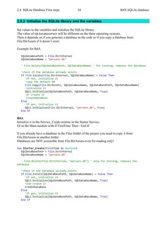 B4X SQLite Databases v1.9 | PDF