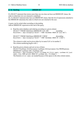 B4X SQLite databases | PDF