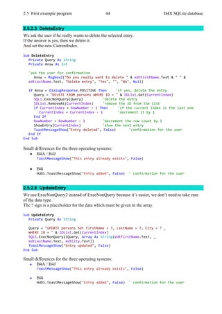 B4X SQLite databases | PDF