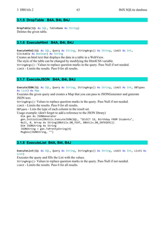 B4X SQLite databases | PDF