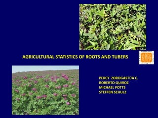 AGRICULTURAL STATISTICS OF ROOTS AND TUBERS

PERCY ZOROGASTÚA C.
ROBERTO QUIROZ
MICHAEL POTTS
STEFFEN SCHULZ

 