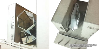 Through scaling each peice of the structure, the design is adaptaple to many different site
conditions. For the Manayunk site, the structure is anchored to two existing brick buildings
and creates a very minimal footprint while still providing a big visual impact.
 