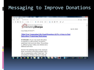 Messaging to Improve Donations
 