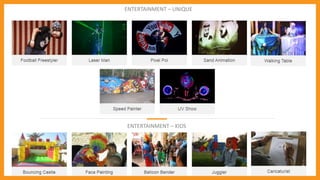 ENTERTAINMENT – UNIQUE
ENTERTAINMENT – KIDS
 