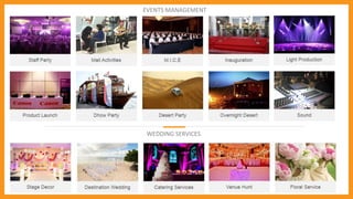 EVENTS MANAGEMENT
WEDDING SERVICES
 