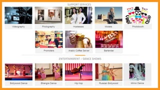 SUPPORT SERVICES
ENTERTAINMENT – DANCE SHOWS
 
