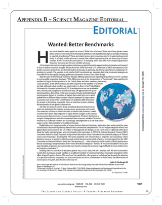 39T S S P : A F R R
APPPENDIX B – SCIENCE MAGAZINE EDITORIAL
 