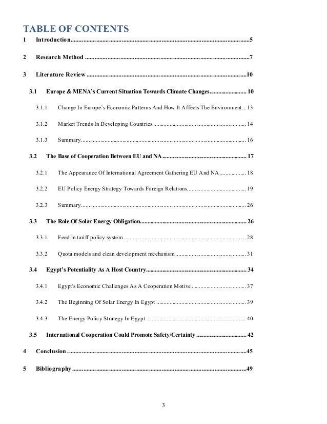 Master thesis on solar energy