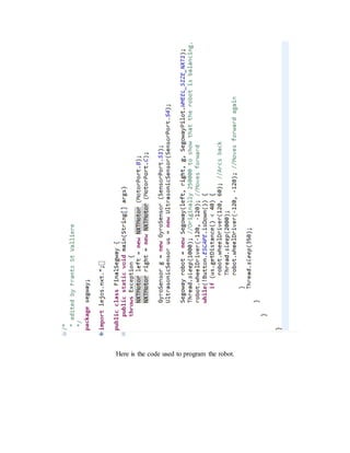 Here is the code used to program the robot.
 