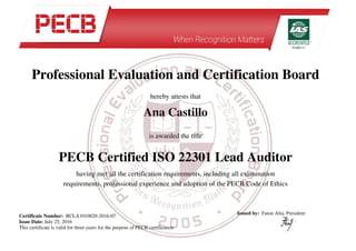 ISO22301 Certificate