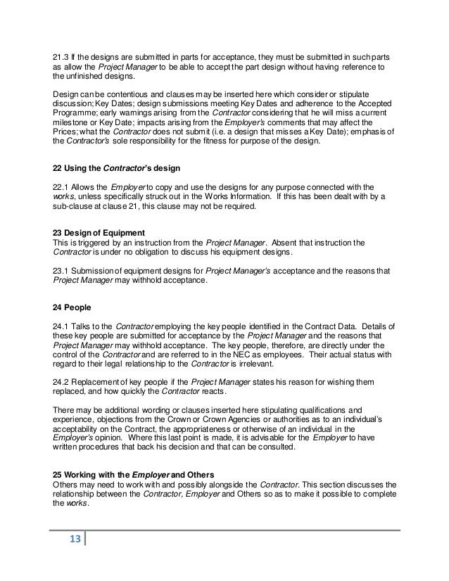 130617 Notes on the NEC ECC Option C contract