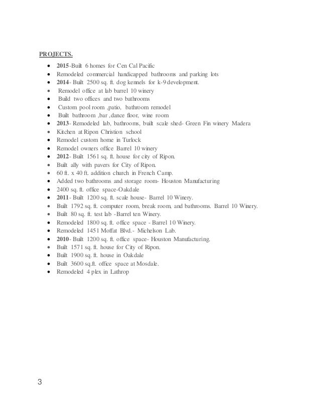 general contractor resume