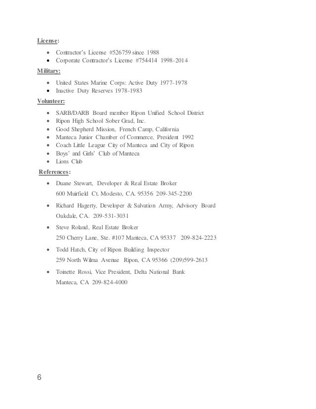 general contractor resume