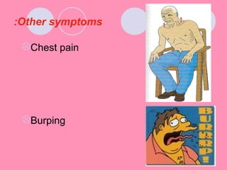 Other symptoms:
Chest pain
Burping
 