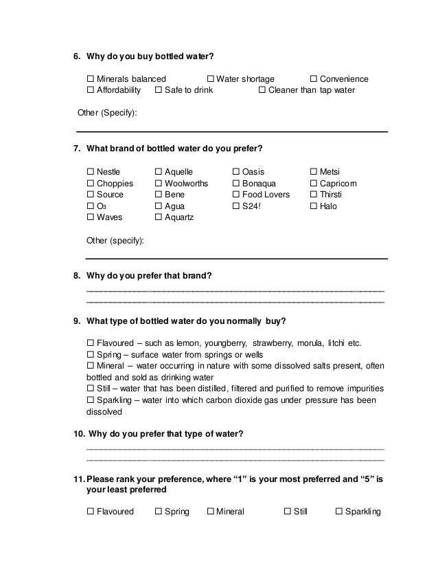 target market questionnaire target questionnaire