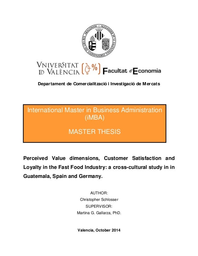 Master thesis customer satisfaction