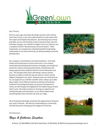 Greenlawn Letter