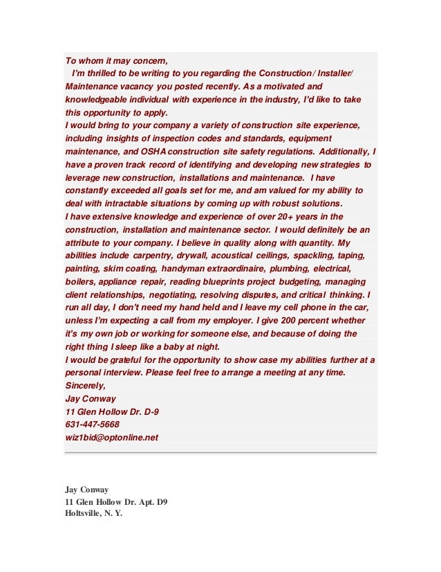 to whom it may concern resumes