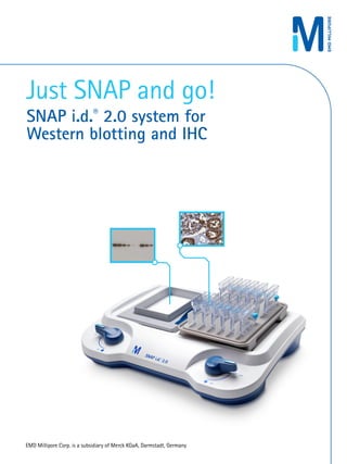 EMD Millipore Corp. is a subsidiary of Merck KGaA, Darmstadt, Germany
Just SNAP and go!
SNAP i.d.®
2.0 system for
Western blotting and IHC
 