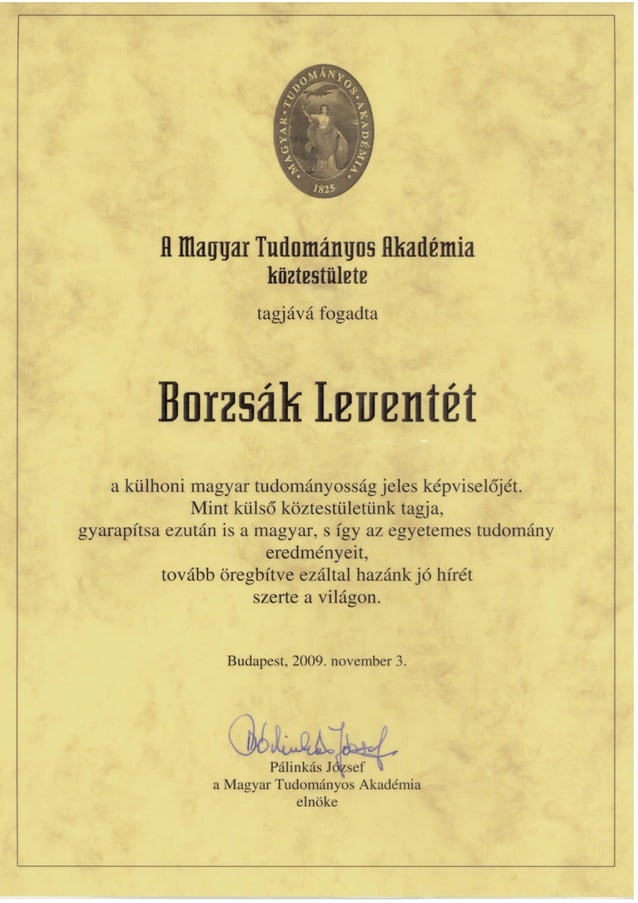 Certificate - MTA - Köztestület | PDF