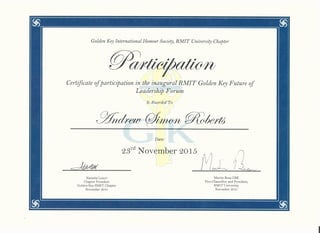 Golden Key Certificate 2015_