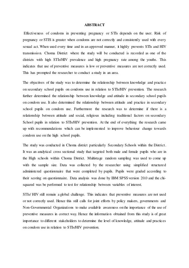 Condom distribution essay
