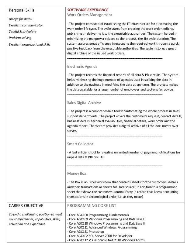 Curriculum vitae in english image
