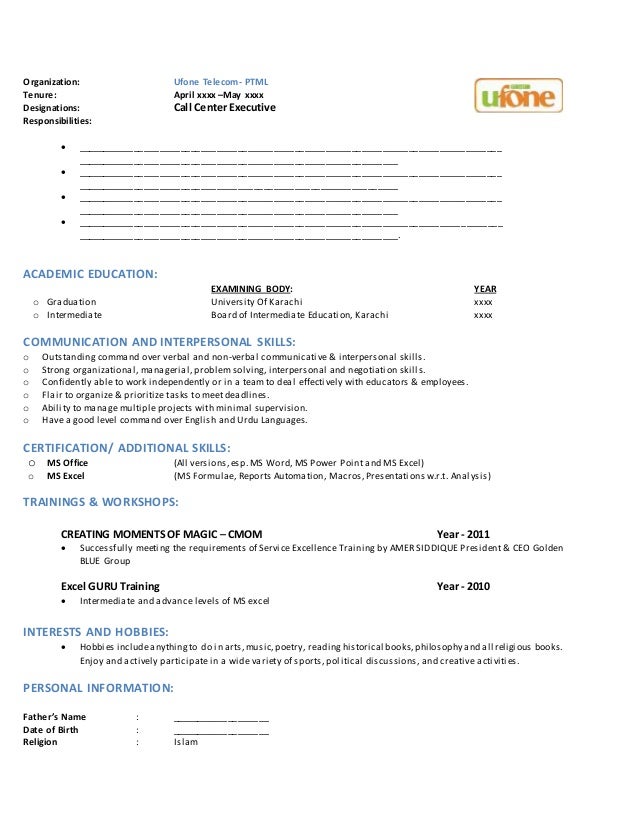 uae standard professional resume format standard resume format