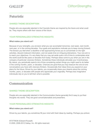 Edward Russell Gallup Strengths Report