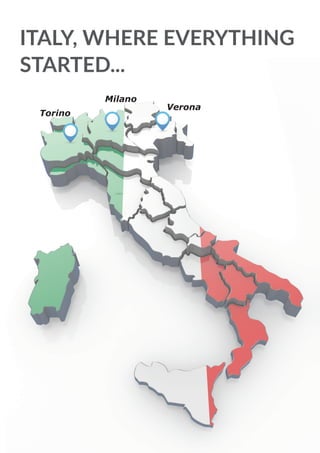 ITALY, WHERE EVERYTHING
STARTED...
Torino
Milano
Verona
 