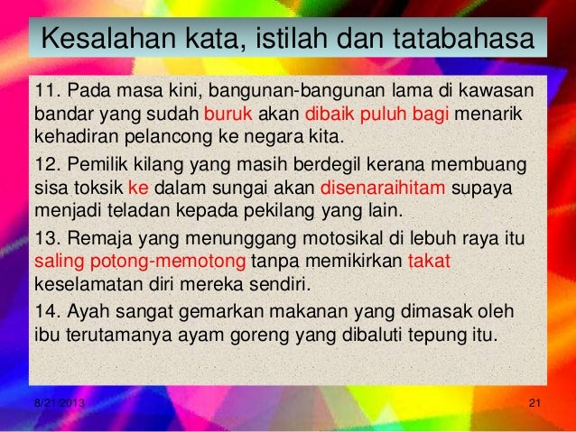 Teknik Menjawab Kesalahan Istilah Kata Dan Tatabahasa
