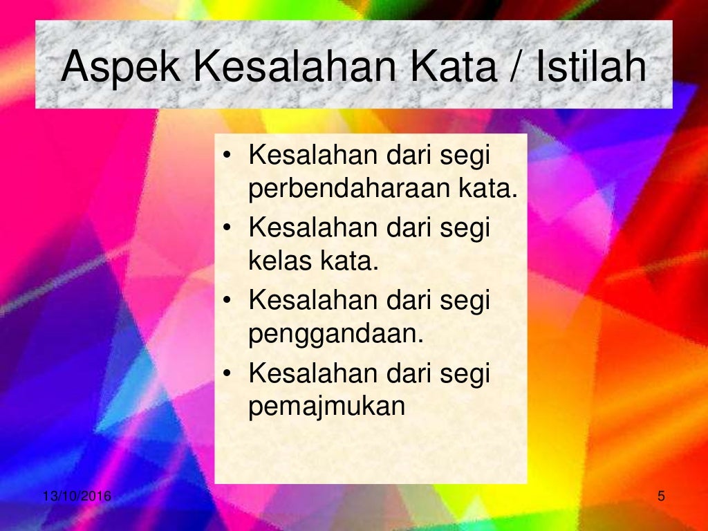 Kesalahan Istilah Dan Tatabahasa / Jawapan Latihan Mengenal Pasti