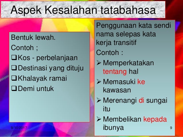 B5 latihan kesalahan kata, istilah dan tatabahasa