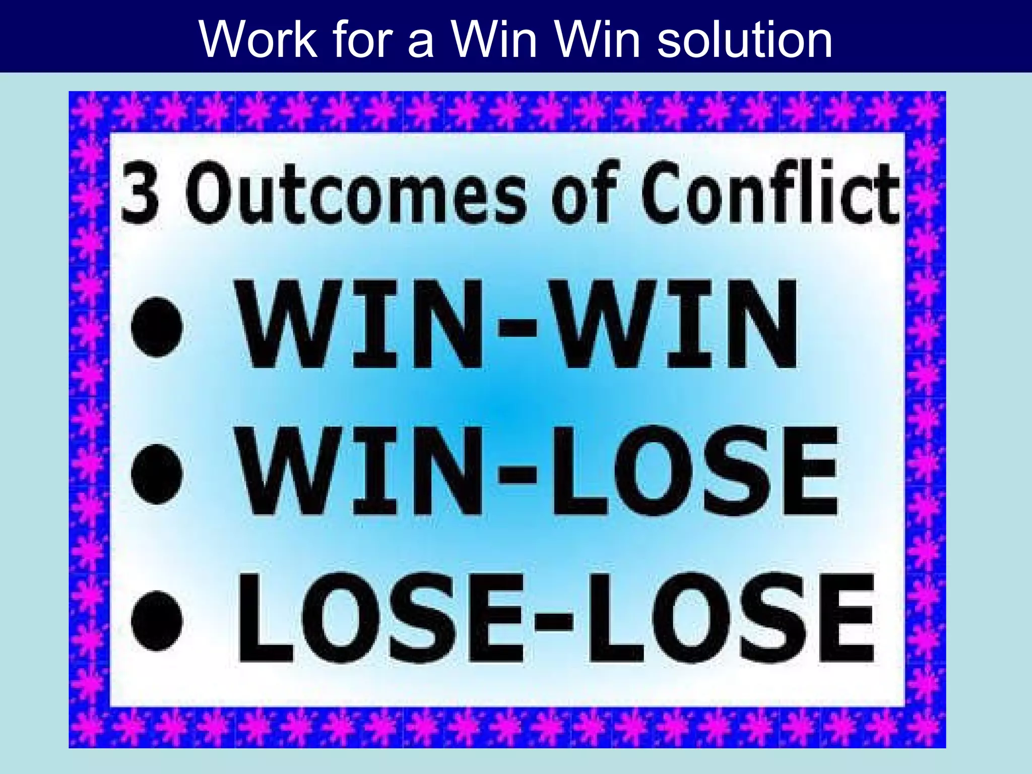 Work for a Win Win solution 
