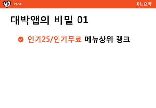 21/50                       01.요약



대박앱의 비밀 01
        읶기25/읶기무료 메뉴상위 랭크
 