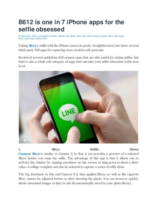 B612 Is One In 7 I Phone Apps For The Selfie Obsessed