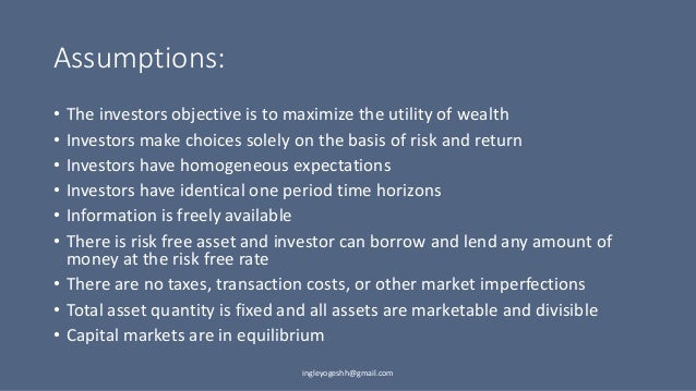 a look at the theory of the capital asset pricing model Capital asset pricing model (capm) definition: an economic theory that describes the relationship between risk and expected return, and serves as a model for the pricing of risky securities. a look at the theory of the capital asset pricing model Capital asset pricing model (capm) definition: an economic theory that describes the relationship between risk and expected return, and serves as a model for the pricing of risky securities.