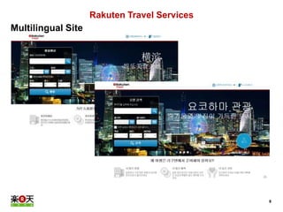 8 
Multilingual Site 
Rakuten Travel Services 
 