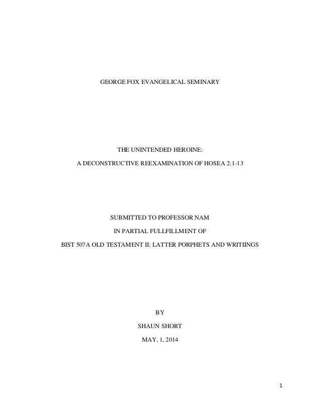 Hosea 2 Research Paper Final Draft