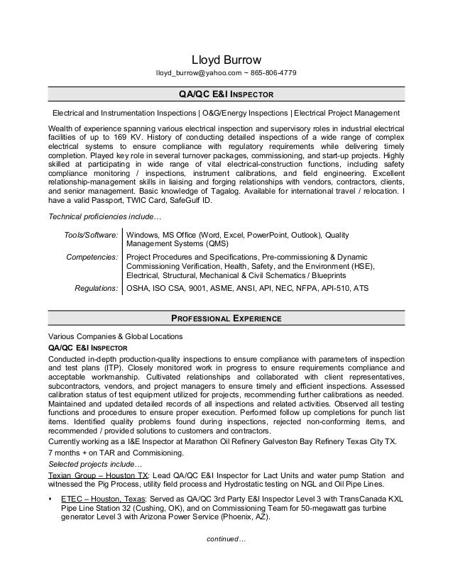 health inspector resume