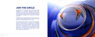 CBS6 RICHMOND © 2015 CBS6 RICHMOND © 20156 7
JOIN THE CIRCLE
LAUNCHING CBS6 RICHMOND WAS A UNIQUE AND RARE
EXPERIENCE. IT ALLOWED TRIBUNE’S WEST COAST
CREATIVE TEAM TO BE TRULY ORIGINAL IN PROVIDING A
COMPLETELY TURN-KEY PRODUCTION PACKAGE. THE TEAM
SET A DRAMATIC COLOR PALETTE OF BLUE AND ORANGE AS
A FOUNDATION, COMBINED WITH ELABORATE 3-D DESIGN
ELEMENTS.
THEDESIGNTEAMFOUNDINSPIRATIONFROMTHEETHOSOF
THE INDY’S MANY ROADWAY CIRCLES, WHICH DOVETAILED
NICELY WITH THE ROUNDED CBS “EYE” LOGO.
THIS PROVIDED THE BASIS FOR A VISUAL ENVIRONMENT
WHICH PROMOTES QUALITY STORYTELLING FEATURES
IN NEWS - AND DROVE THE CREATION OF A TAILORED,
GRAPHICALLY RICH MOTION GRAPHIC ANIMATION SYSTEM
THAT MIXED PHOTOGRAPHY AND ADAPTIVE DESIGN
ELEMENTS. THE RESULTING WORK OFFERS FRESH AND
BEAUTIFULLY DETAILED LOOK THAT INCLUDES A CLEAN
AND VERSATILE LOWERTHIRD SYSTEM WITH A FULL-
FUNCTIONING TICKER SOLUTION.
 