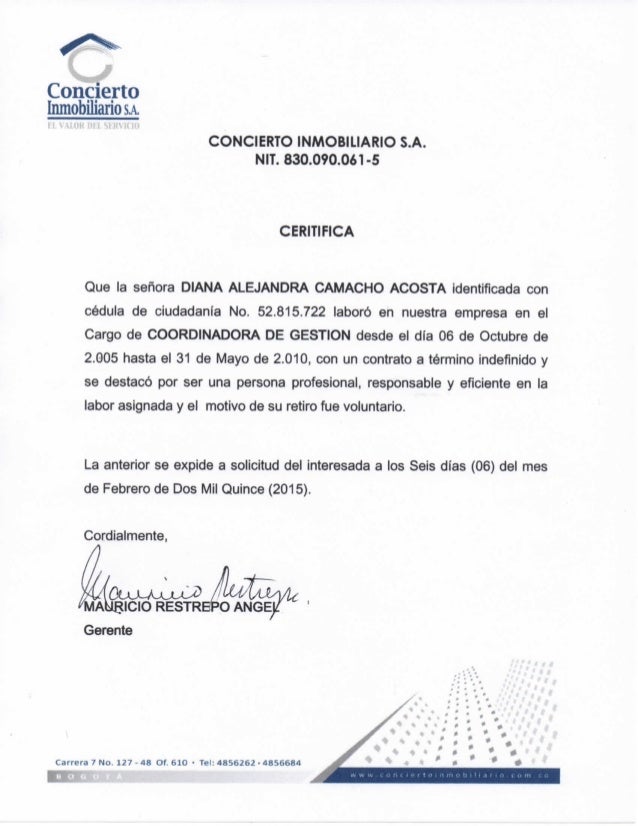 Certificacion laboral