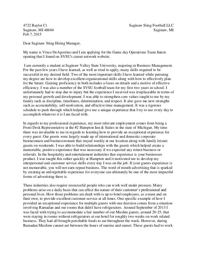 How To Cover Letter Internship How To Cover Letter Internship