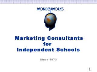Marketing Consultants 
for 
Independent Schools 
Since 1973 
1 
 