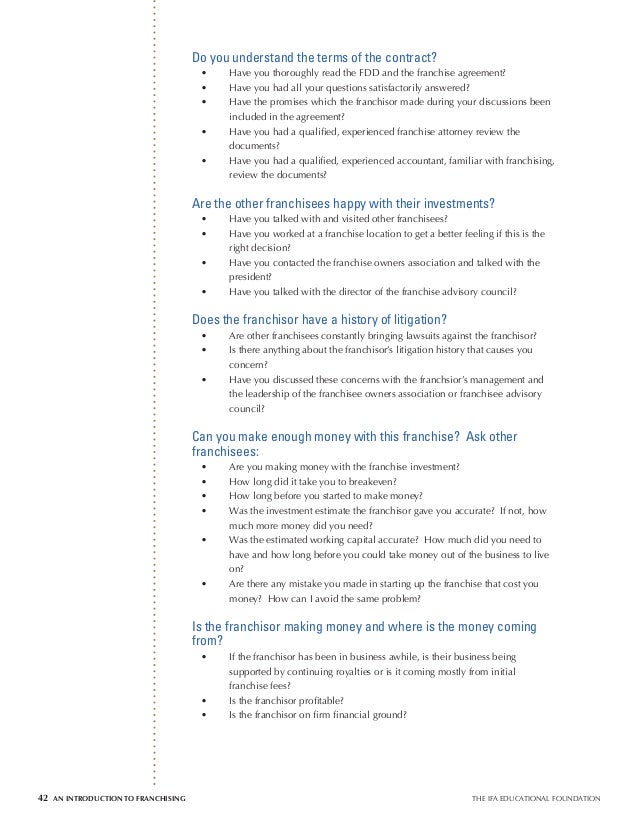 introduction to franchising A practical, applied textbook offering an introduction to the world of franchising from the perspectives of both the franchisor and franchisee, this is a unique text for use by students studying franchising or by students or practitioners interested in buying a franchise or in franchising their business model. introduction to franchising A practical, applied textbook offering an introduction to the world of franchising from the perspectives of both the franchisor and franchisee, this is a unique text for use by students studying franchising or by students or practitioners interested in buying a franchise or in franchising their business model.
