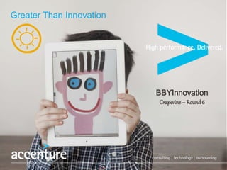 Greater Than Innovation
BBYInnovation
Grapevine – Round6
 