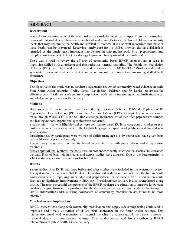 systematic handwriting review readiness of Complication Preparedness and Systematic Birth Review