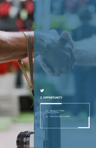 27
	2.1 	 VALUE AT STAKE
	2.2 	 FIVE SUCCESS STORIES
2. OPPORTUNITY
 