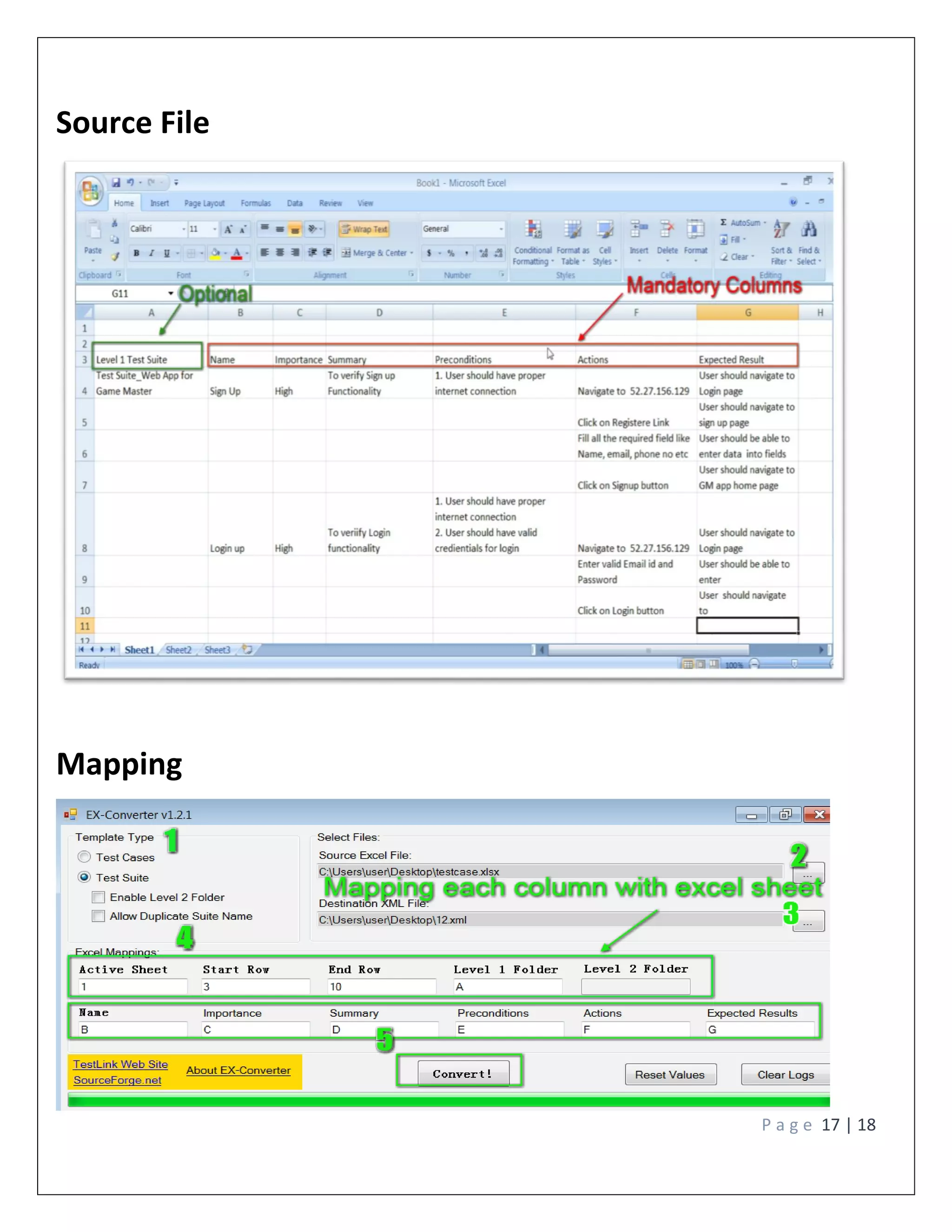 P a g e 17 | 18
Source File
Mapping
 